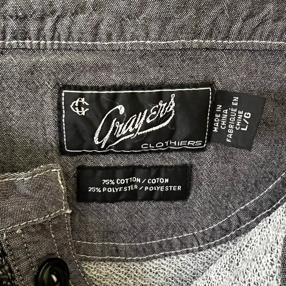 Like New without Tag Grayers Clothers Men’s Long Sleeve Grey Top Size Large - Picture 4 of 8